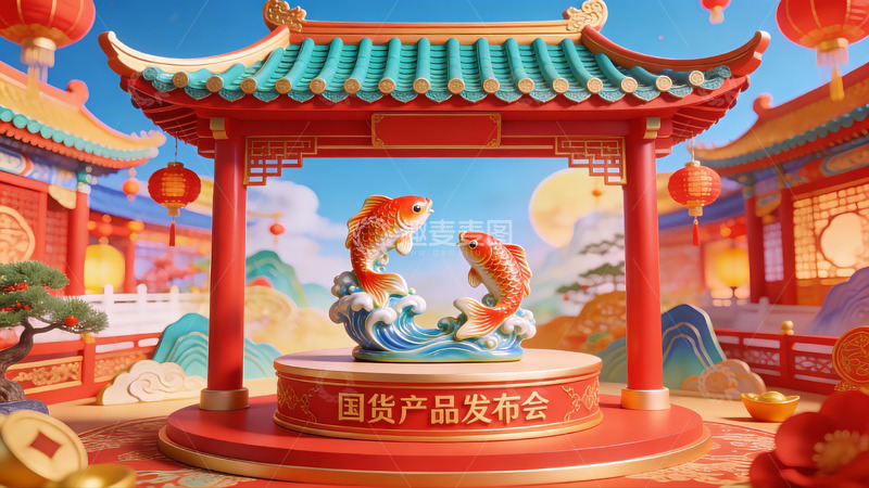 高清大图下载【趣麦麦图】国货产品发布会场景