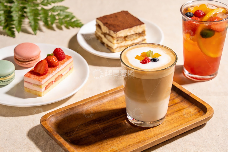 高清大图下载【趣麦麦图】咖啡甜品下午茶摆盘