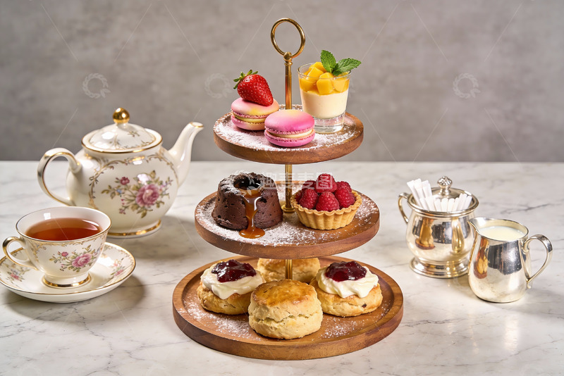 高清大图下载【趣麦麦图】精致英式下午茶点心摆盘