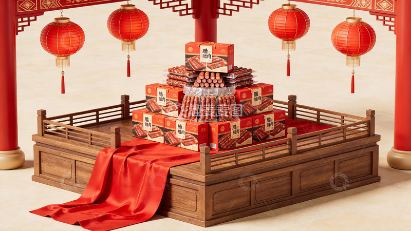 高清大图下载【趣麦麦图】传统节日礼盒陈列展示