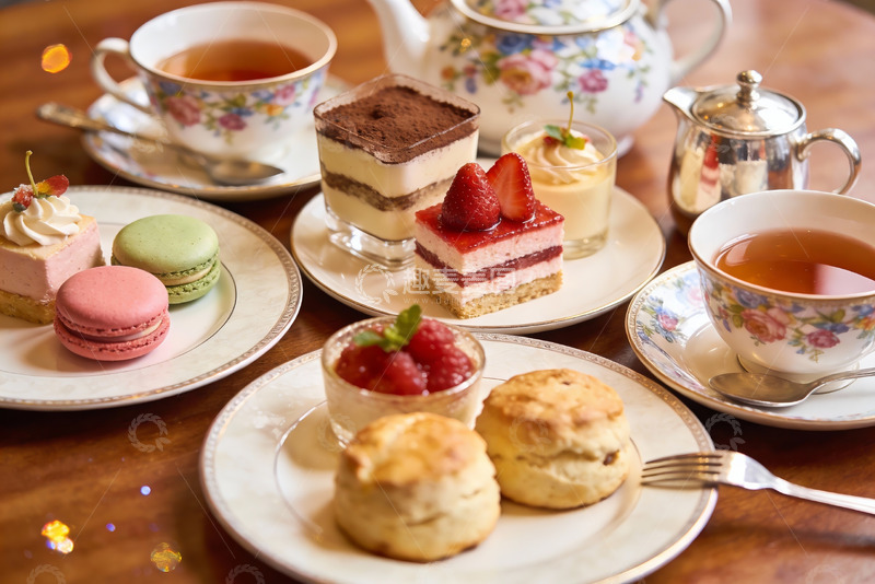 高清大图下载【趣麦麦图】精致下午茶甜点与茶具摆盘