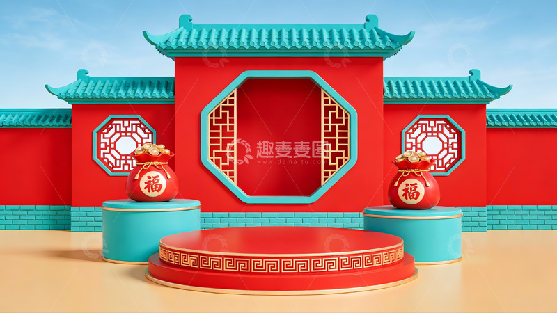 高清大图下载【趣麦麦图】中式传统节日场景布置