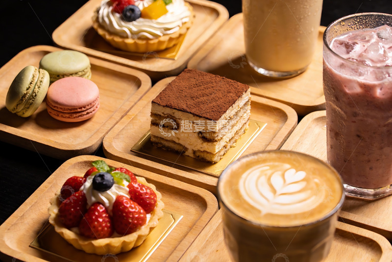 高清大图下载【趣麦麦图】精致甜品与饮品摆盘