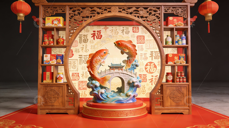 高清大图下载【趣麦麦图】中式节日装饰场景