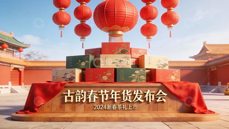 高清大图下载【趣麦麦图】古韵春节茶礼发布会