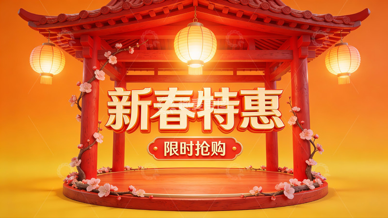 高清大图下载【趣麦麦图】新春特惠限时抢购宣传图