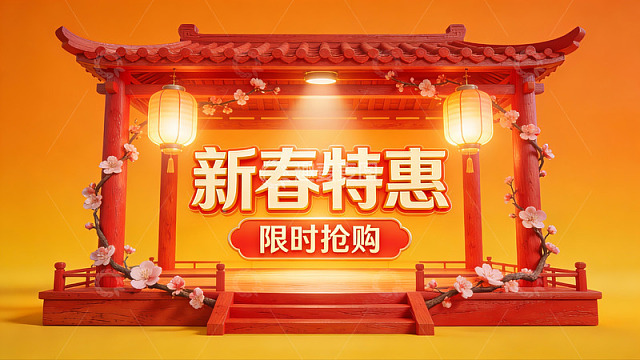 新春特惠限时抢购宣传图