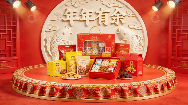 高清大图下载【趣麦麦图】春节年货礼盒展示