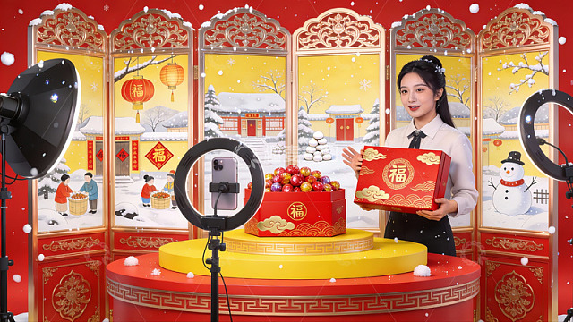 春节主题直播场景展示
