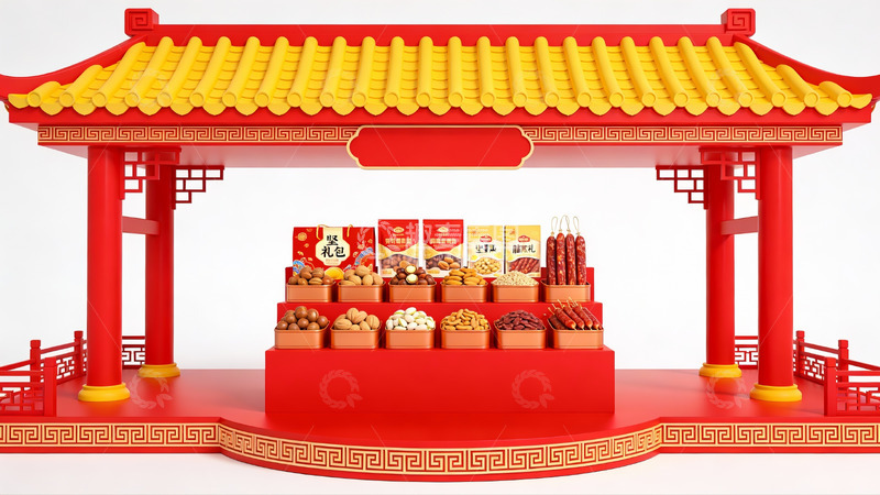 高清大图下载【趣麦麦图】中式传统节日食品展台