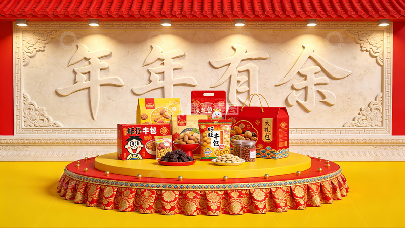 高清大图下载【趣麦麦图】春节年货礼盒展示