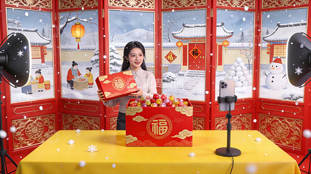 春节主题直播场景布置