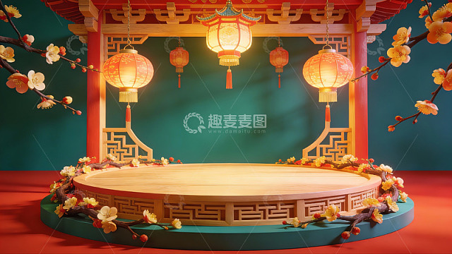 中式传统节日装饰场景