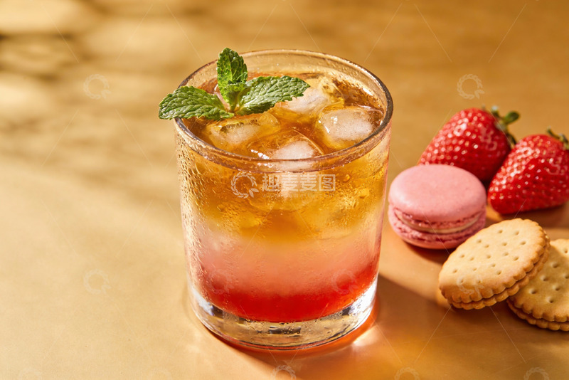 高清大图下载【趣麦麦图】冰镇饮品搭配甜点