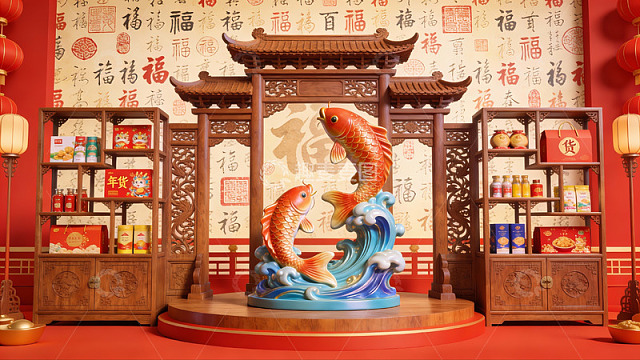 传统中式节日装饰场景