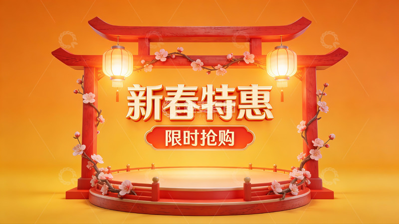 高清大图下载【趣麦麦图】新春特惠限时抢购宣传图