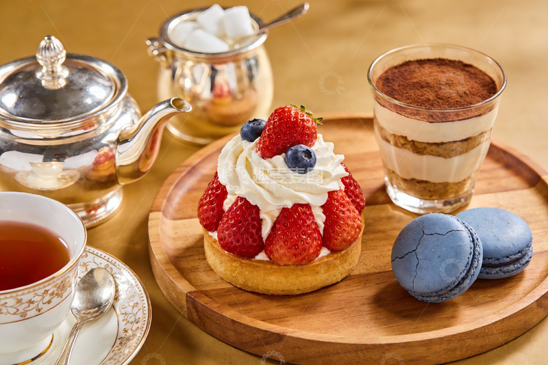 高清大图下载【趣麦麦图】精致甜点与茶具摆盘