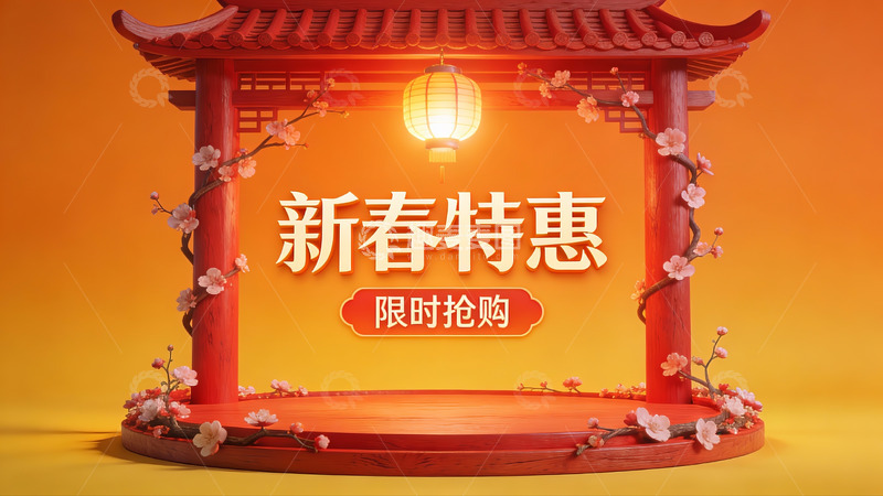 高清大图下载【趣麦麦图】新春特惠限时抢购宣传图