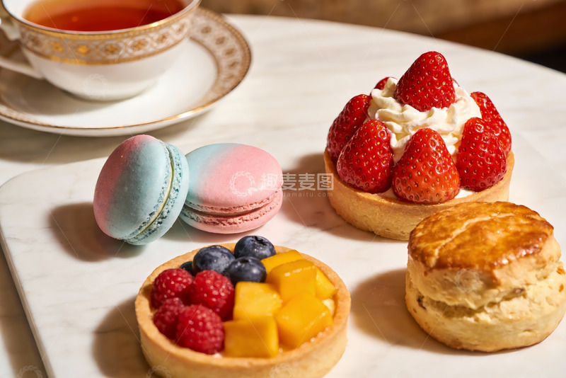高清大图下载【趣麦麦图】精致下午茶甜点与茶杯