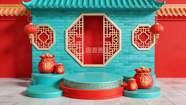 中式传统节日装饰场景