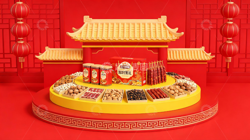 高清大图下载【趣麦麦图】中式节日礼盒展示