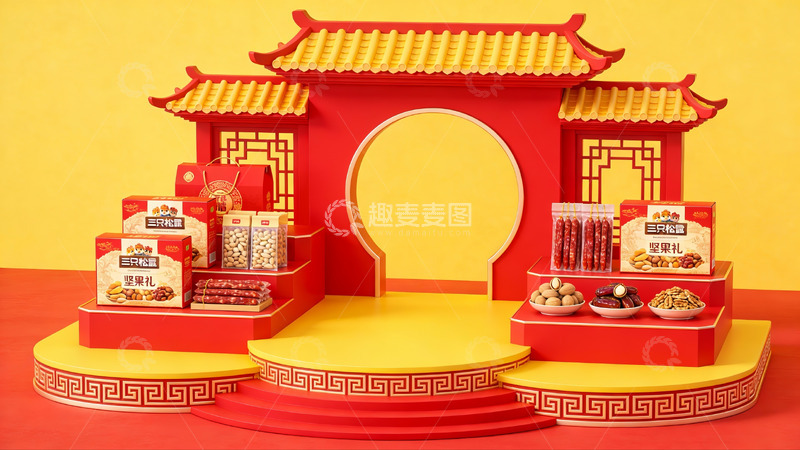 高清大图下载【趣麦麦图】中式传统节日食品展示