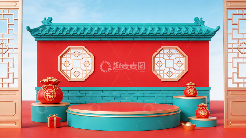 高清大图下载【趣麦麦图】中式传统节日场景布置