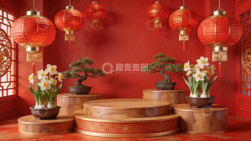 高清大图下载【趣麦麦图】中式节日装饰场景