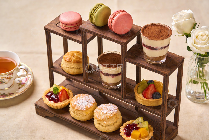 高清大图下载【趣麦麦图】精致下午茶甜点与茶饮