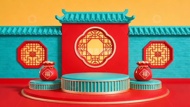 高清大图下载【趣麦麦图】中式传统节日装饰场景