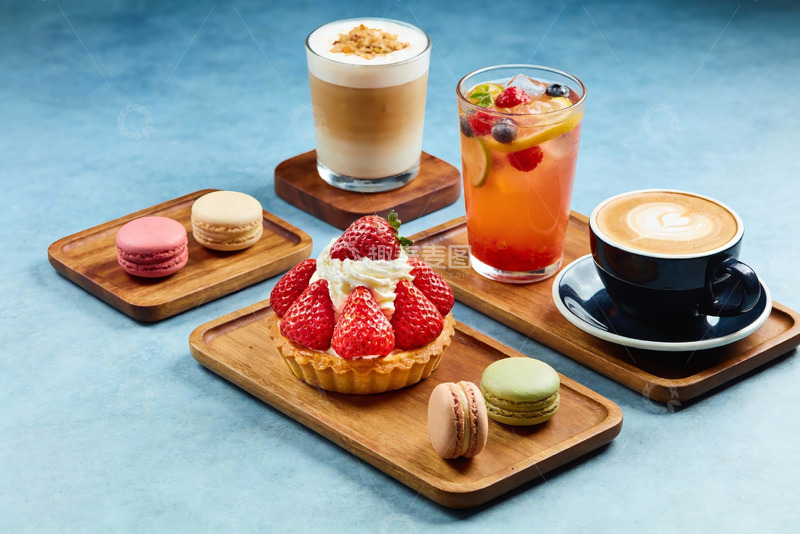 高清大图下载【趣麦麦图】精致甜品与饮品摆盘