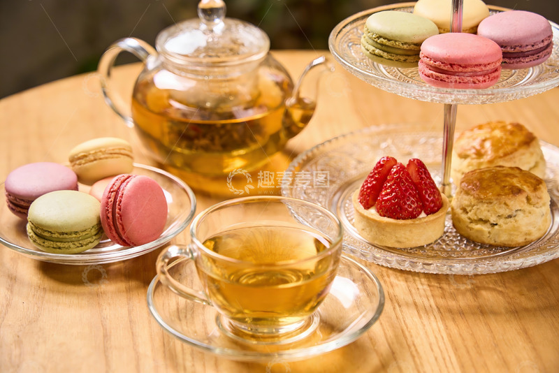 高清大图下载【趣麦麦图】下午茶点心与茶具摆拍