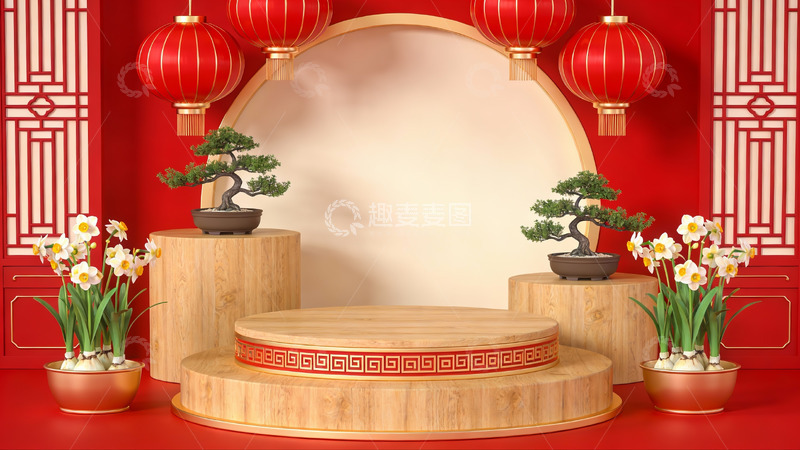 高清大图下载【趣麦麦图】中式节日装饰场景