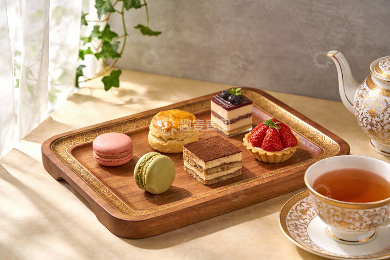 高清大图下载【趣麦麦图】精致下午茶甜点与茶具摆盘