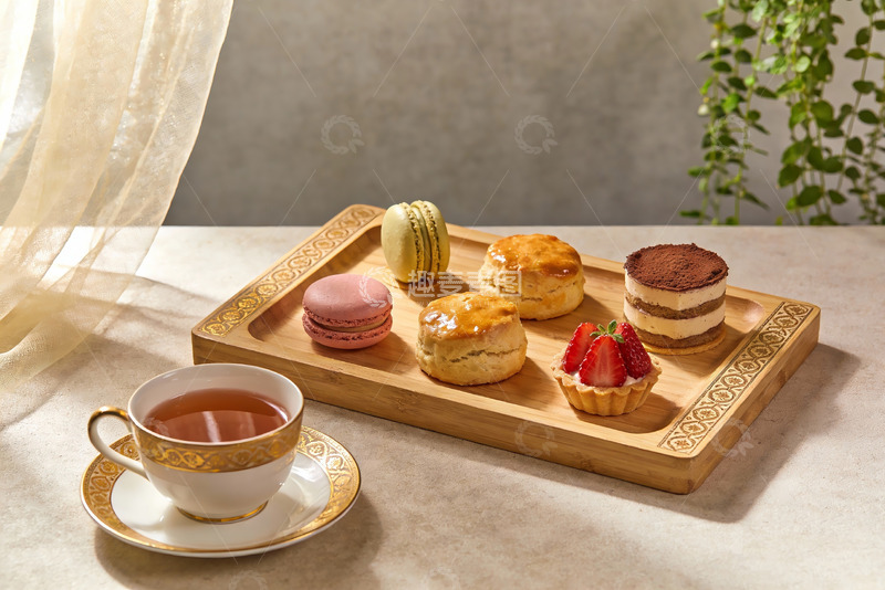 高清大图下载【趣麦麦图】精致下午茶点心与茶杯