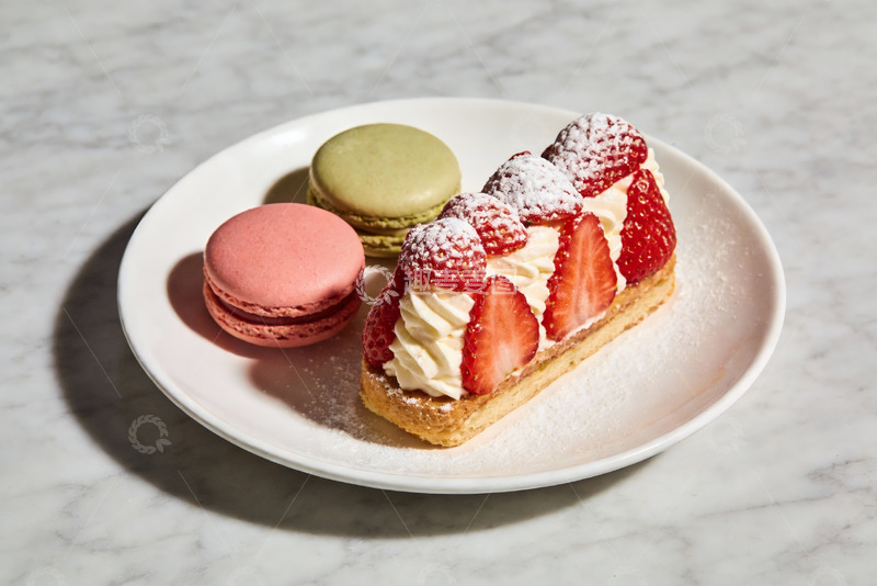 高清大图下载【趣麦麦图】草莓甜点与马卡龙