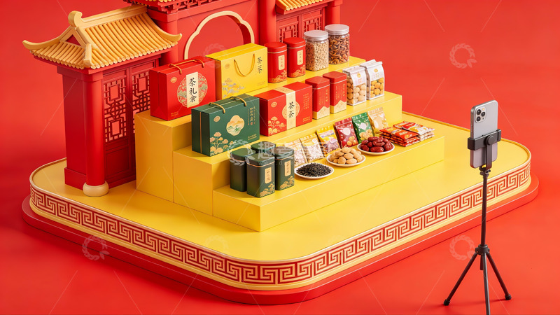 高清大图下载【趣麦麦图】中式节日礼盒陈列展示