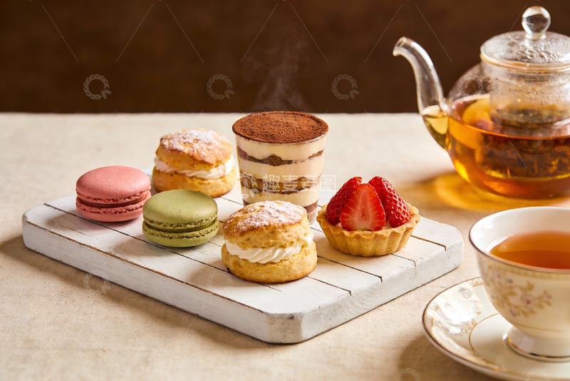 高清大图下载【趣麦麦图】精致甜点与茶饮摆盘