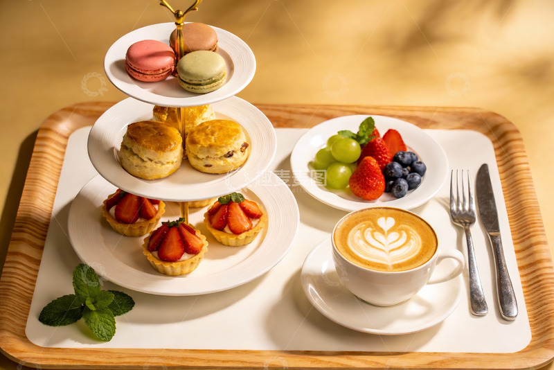 高清大图下载【趣麦麦图】精致下午茶甜点与咖啡
