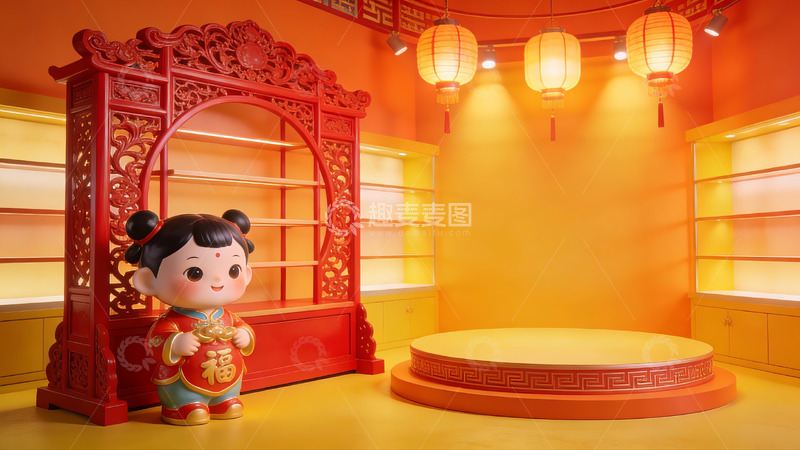 高清大图下载【趣麦麦图】传统中式节日装饰场景