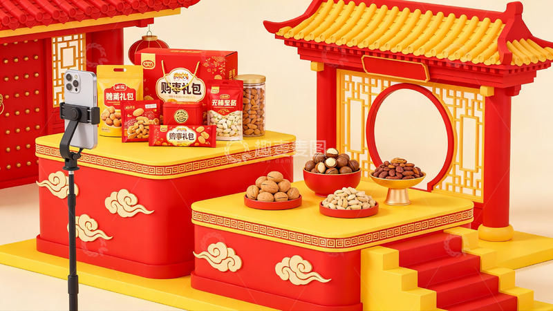 高清大图下载【趣麦麦图】春节礼盒陈列展示