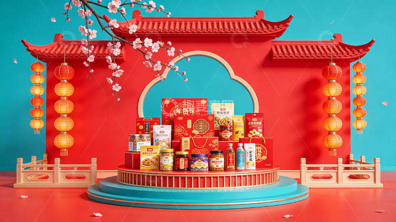 高清大图下载【趣麦麦图】春节礼盒陈列展示