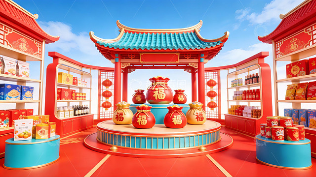中式节日庆典场景展示