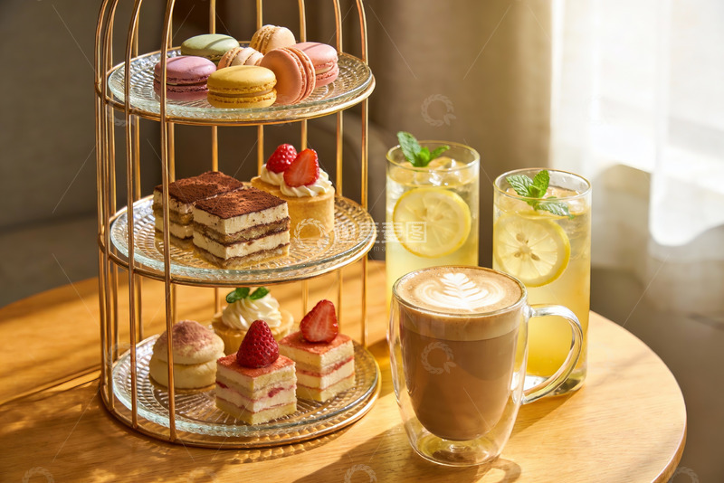 高清大图下载【趣麦麦图】精致下午茶甜点与饮品