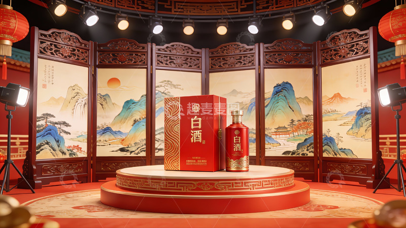 高清大图下载【趣麦麦图】白酒产品展示场景