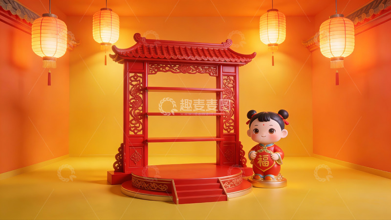 高清大图下载【趣麦麦图】中式传统节日场景布置