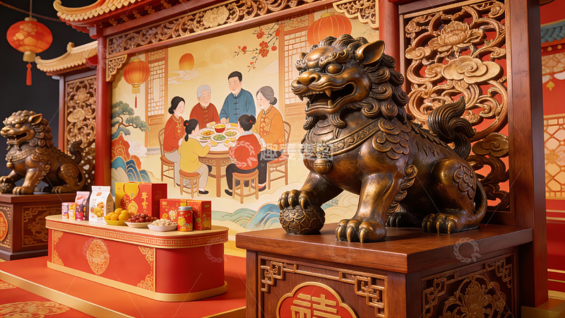 高清大图下载【趣麦麦图】中式传统节日装饰场景
