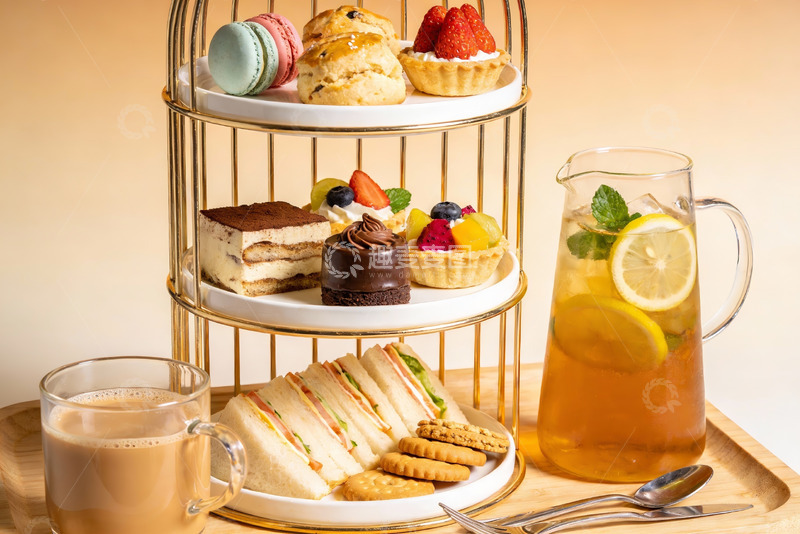 高清大图下载【趣麦麦图】三层甜点架下午茶套餐