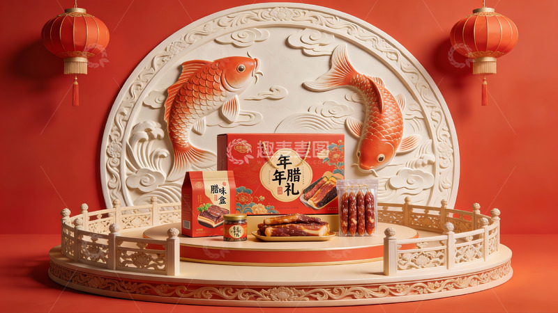 高清大图下载【趣麦麦图】春节年货礼盒展示