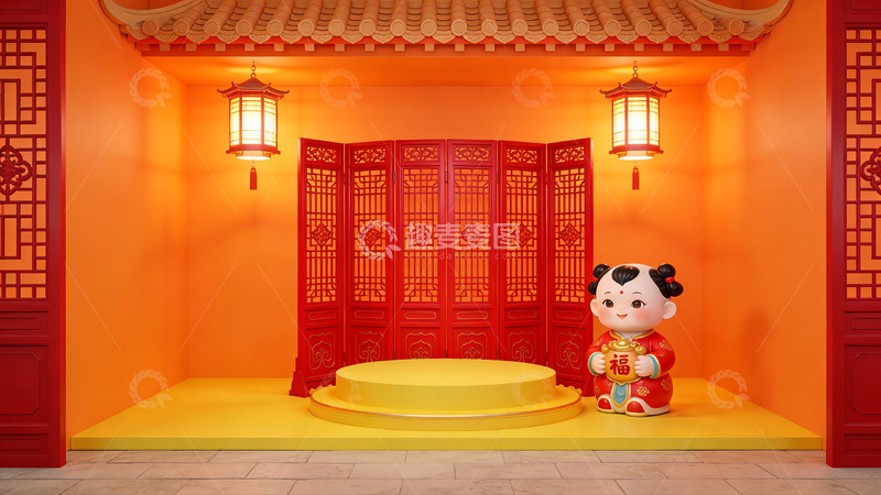 高清大图下载【趣麦麦图】中式传统节日装饰场景